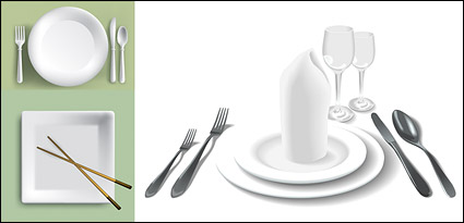 White tableware vector material
