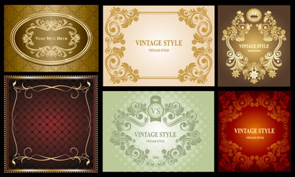 Beautiful European lace pattern vector material