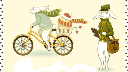 Cute Easter Egg Bunny vector -1