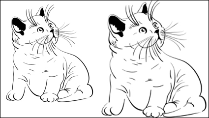 Animal material cat 05 - vector