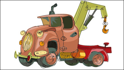 Hand-painted cartoon car 04 - vector