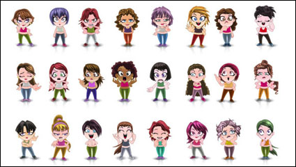 Cartoon beauty image - vector material