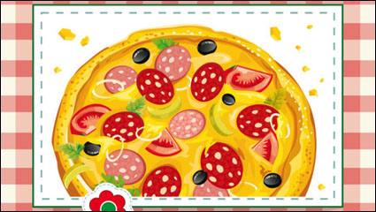 Cartoon pizza 03 - vector material