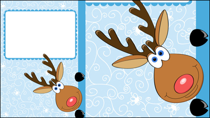 Cartoon Christmas deer 04 - vector material