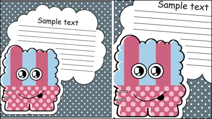 Cartoon stickers background 02 - vector material