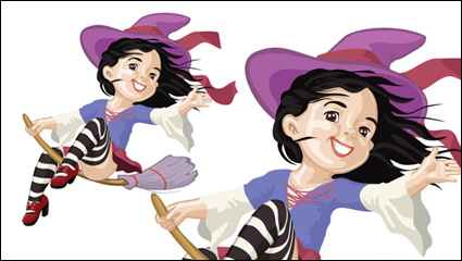 Cartoon Witch 04 - vector material