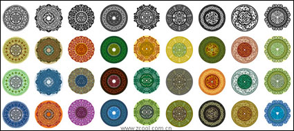 Variety of classical elements in a circular pattern vector material-1