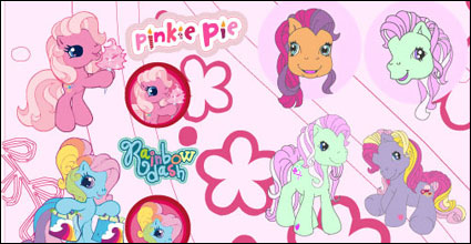 horse Pegasus cute cartoon flowers